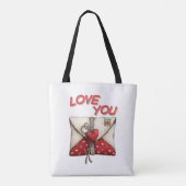 Oude liefdesbrief valentine hart tote bag (Achterkant)