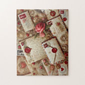 Oude liefdesbrieven Romantische collage Legpuzzel (Verticaal)
