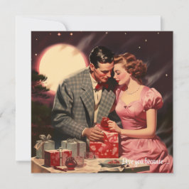 Oude liefdeskoppel rode harten Valentijn Feestdagenkaart