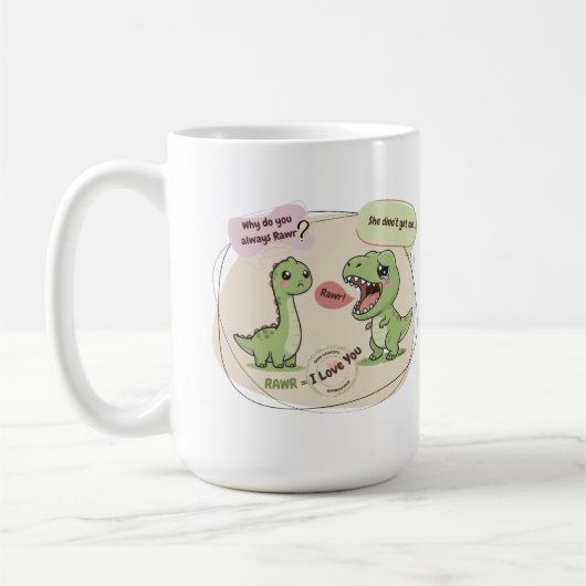 Oude liefdestaal. 🦖☕✨ koffiemok (Links)
