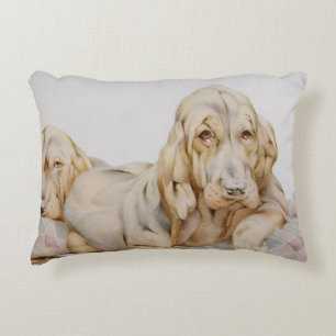 Oude lieve bloedhonden, puppy's door EJ Detmold Accent Kussen