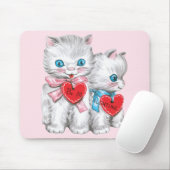 Oude lieve katten op Valentijnsdag, pluizige katje Muismat (Met muis)