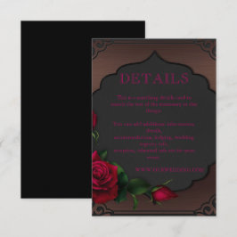 Oude lijst gotische rode rozen details informatiekaartje