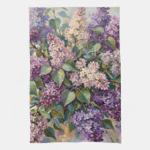 Oude lila bloemen theedoek (Verticaal)