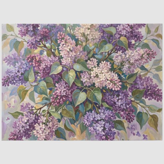 Oude lila bloemen tissuepapier (Voorkant)