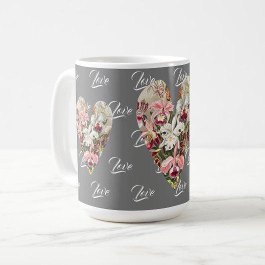 Oude Lily Bloemhartjes Liefde Mok Beker (Voorkant links)