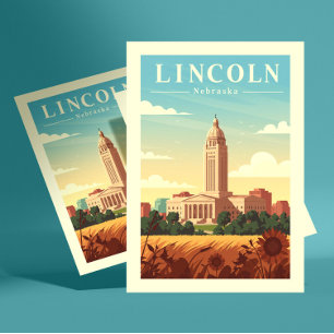 Oude Lincoln Nebraska Briefkaart