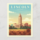 Oude Lincoln Nebraska Briefkaart (Voorkant)