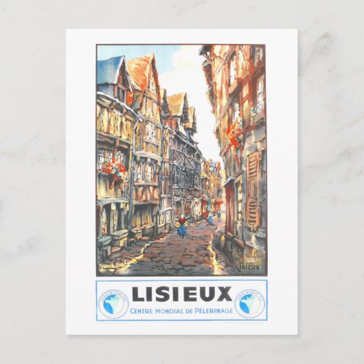 Oude Lisieux-reisposter Briefkaart (Voorkant)