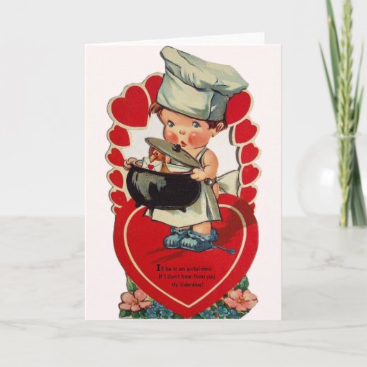 Oude Little Chef Valentijnsdagkaart Kaart (Voorkant)