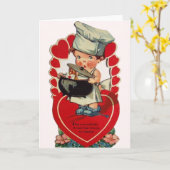 Oude Little Chef Valentijnsdagkaart Kaart (Gele Bloem)