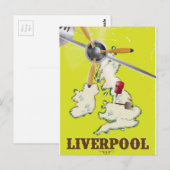 Oude Liverpool Reisposter Briefkaart (Voorkant / Achterkant)