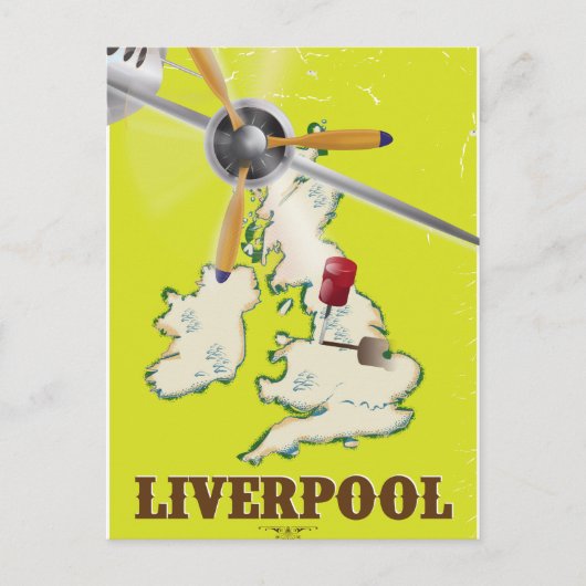 Oude Liverpool Reisposter Briefkaart (Voorkant)