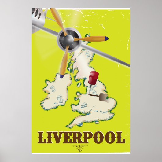 Oude Liverpool Reisposter Poster (Voorkant)