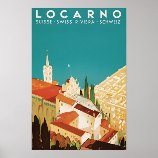 Oude Locarno Zwitserland Reisposter Print (Voorkant)