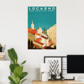 Oude Locarno Zwitserland Reisposter Print (Thuiskantoor)
