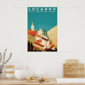 Oude Locarno Zwitserland Reisposter Print (Keuken)