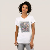 Oude Lock-Hand geschilderde moderne kunst T-shirt (Voorkant volledig)
