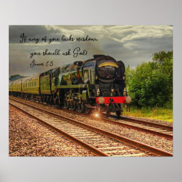 Oude Locomotief Platteland Wijsheid Foto Afdruk Poster