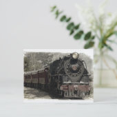 Oude locomotiefstoommotor briefkaart (Staand voorkant)