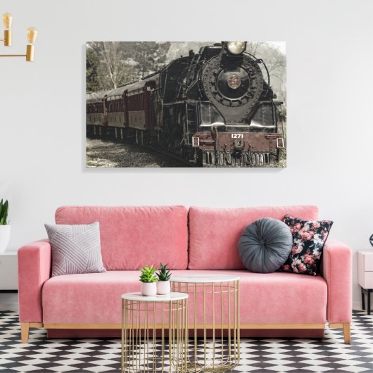 Oude locomotiefstoommotor canvas afdruk (Insitu (Woonkamer))
