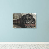 Oude locomotiefstoommotor canvas afdruk (Insitu (Houten vloer))