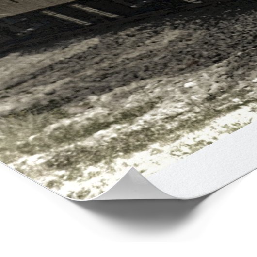 Oude locomotiefstoommotor poster (Hoek)