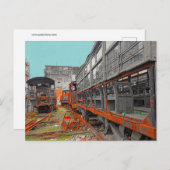 Oude locomotieven en briefkaarten voor treinen (Voorkant / Achterkant)