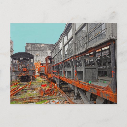 Oude locomotieven en briefkaarten voor treinen (Voorkant)