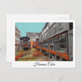 Oude locomotieven en briefkaarten voor treinen (Voorkant / Achterkant)