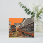 Oude locomotieven en treinstellen briefkaart (Staand voorkant)
