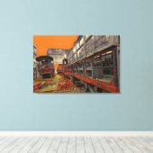 Oude locomotieven en treinstellen canvas afdruk (Insitu (Houten vloer))
