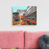 Oude locomotieven en treinstellen canvas afdruk (Insitu (Woonkamer))