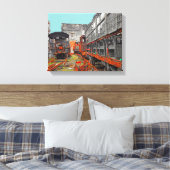 Oude locomotieven en treinstellen canvas afdruk (Insitu (Slaapkamer))