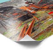 Oude locomotieven en treinstellen foto afdruk (Hoek)