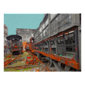 Oude locomotieven en treinstellen perfect poster (Voorkant)