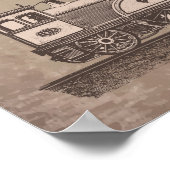 Oude locomotieven | Spoorweg | Train |  papier Poster (Hoek)