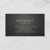Oude Logo Elegant zwart leder Visitekaartje (Achterkant)