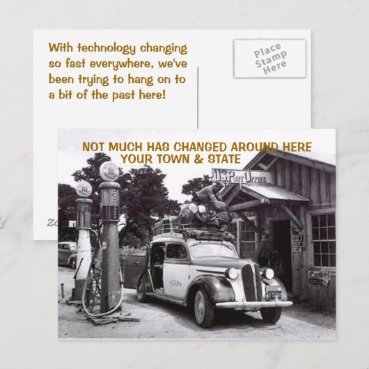 OUDE LOGVULSTATION & AUTO ~NOSTALGIC Briefkaart! Briefkaart (Voorkant / Achterkant)