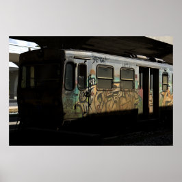 Oude lokale trein poster