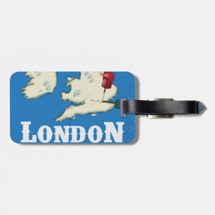 Oude Londen, Engeland Reisposter Bagagelabel