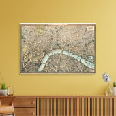 Oude Londen kaart 1892 Canvas Afdruk (Insitu (Woonkamer))