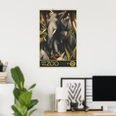 Oude Londense Dierentuin Olifant Reisposter Print (Thuiskantoor)