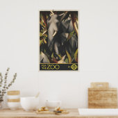 Oude Londense Dierentuin Olifant Reisposter Print (Keuken)