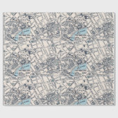 Oude Londense kaart van West End Cadeaupapier (Vlak)