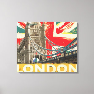Oude Londense Poster Canvas Afdruk