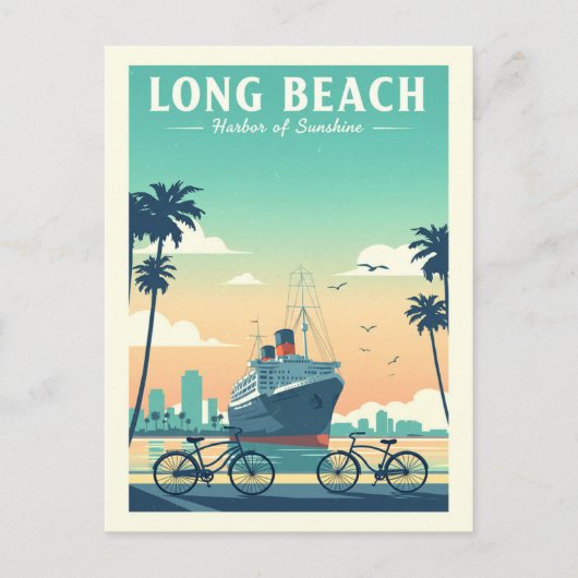 Oude Long Beach Briefkaart (Voorkant)