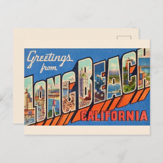 Oude Long Beach CA  Briefkaart (Voorkant / Achterkant)