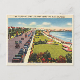 Oude Long Beach Californië jaren 40 Ocean Blvd Briefkaart