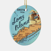 Oude Long Island Kaart Keramisch Ornament (Rechts)
